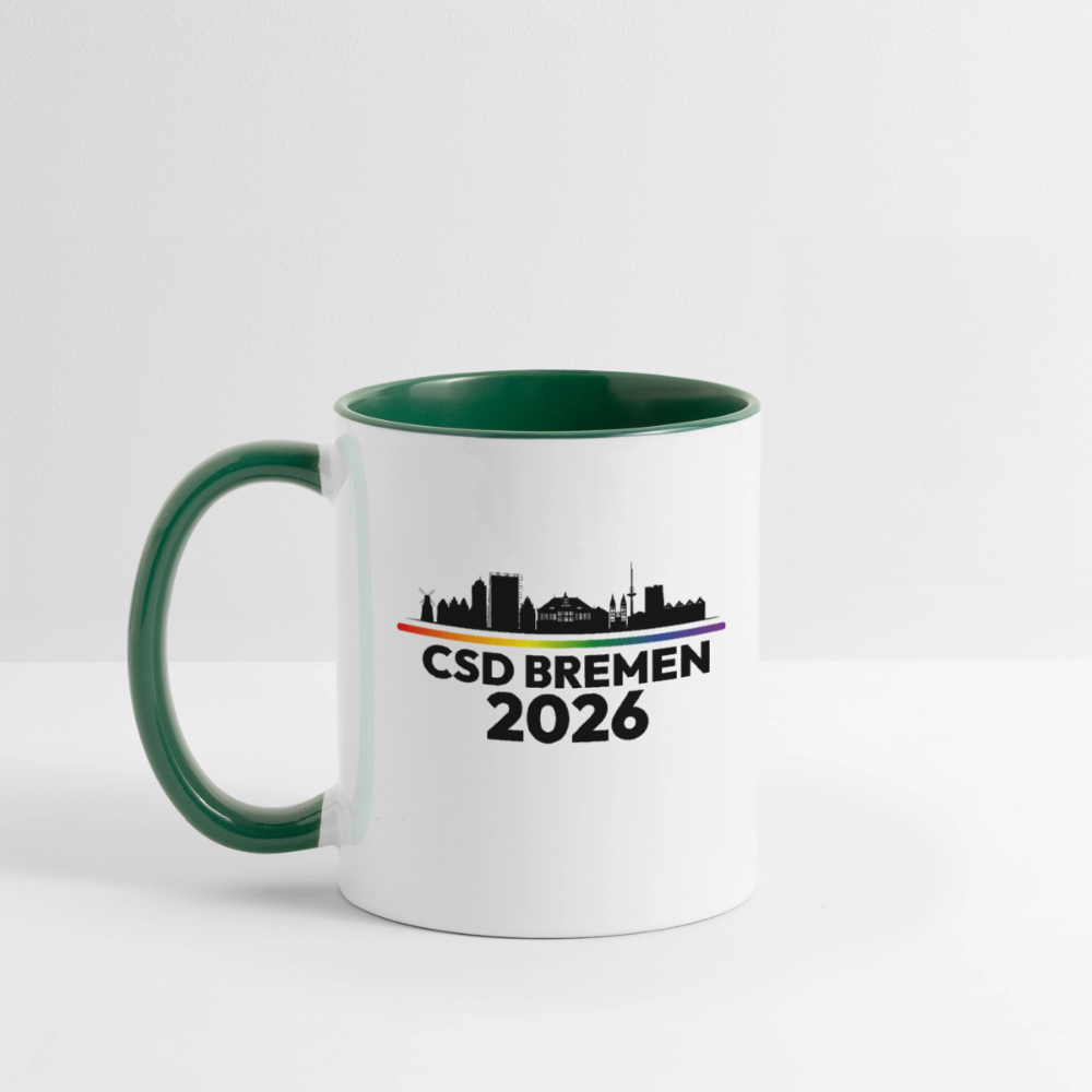 CSD BREMEN 2026 Pride Tasse zweifarbig - Weiß/Dunkelgrün