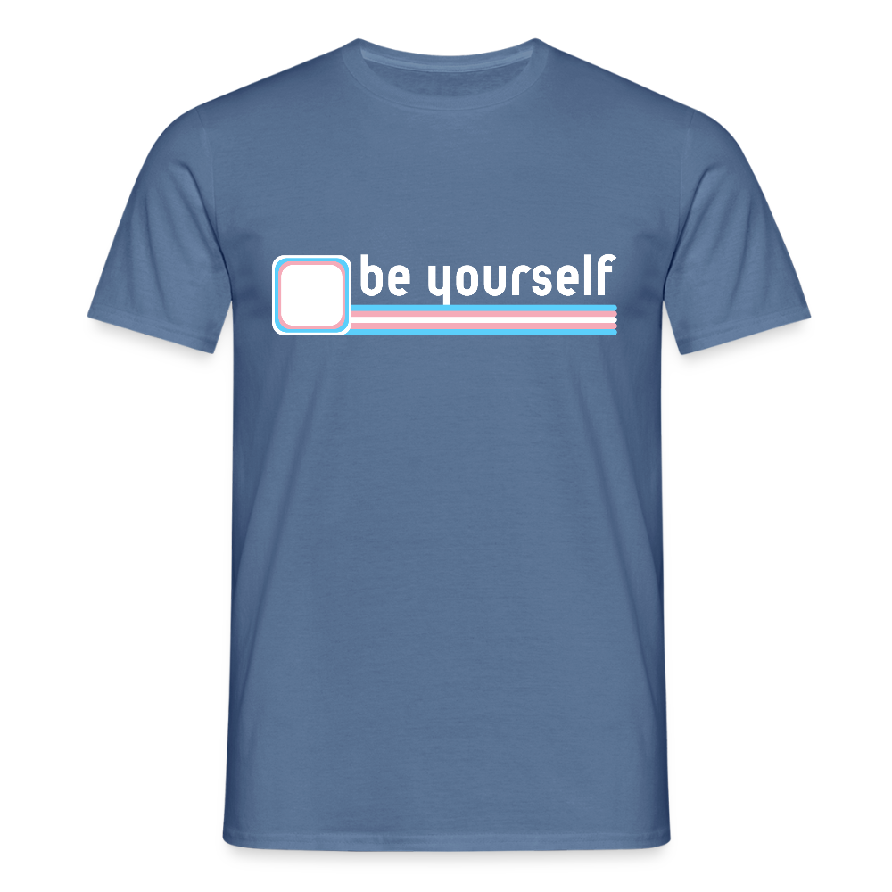 "be yourself" | Trans Pride T-Shirt - Taubenblau 
