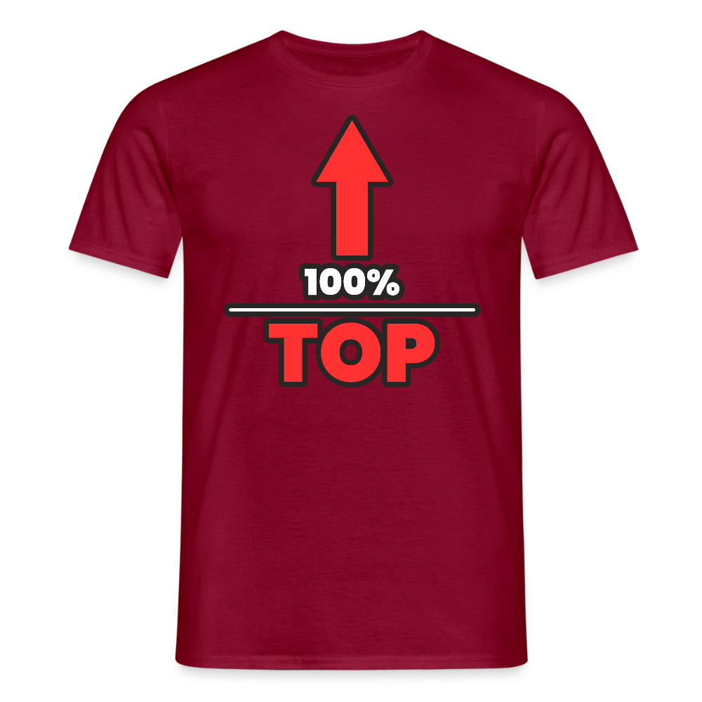 100% TOP [PFEIL] | Kink Fetish Pride T-Shirt - Ziegelrot