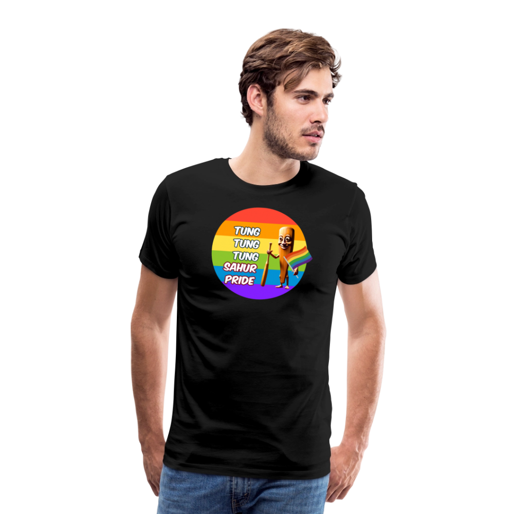 Tung Tung Tung Sahur Pride Premium T-Shirt - Schwarz