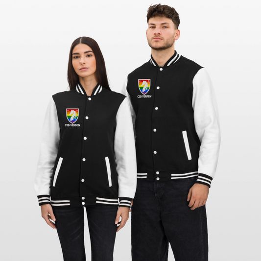 CSD Verden | Pride College-Sweatjacke - Schwarz/Weiß