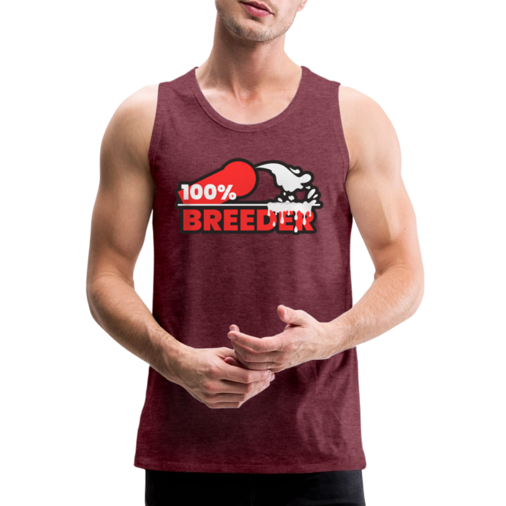 100% BREEDER | Kink Fetish Pride Premium Tank Top - Bordeauxrot meliert