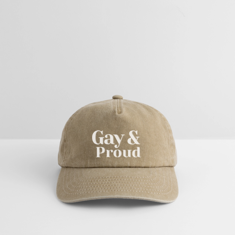 Gay & Proud | Pride Vintage Cap [SIMPLE] - Vintage Beige