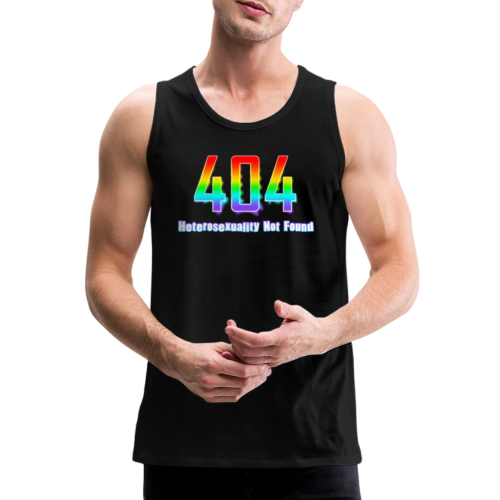Error 404 Heterosexuality Not Found Premium Tank Top - Schwarz