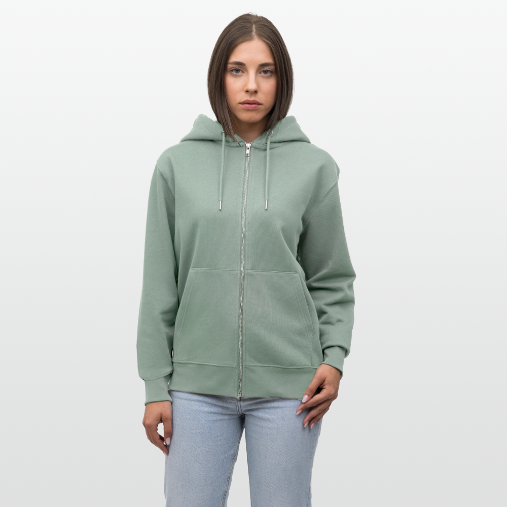 Lesbian & Proud | Pride Bio-Kapuzenjacke Unisex - Helles Graugrün
