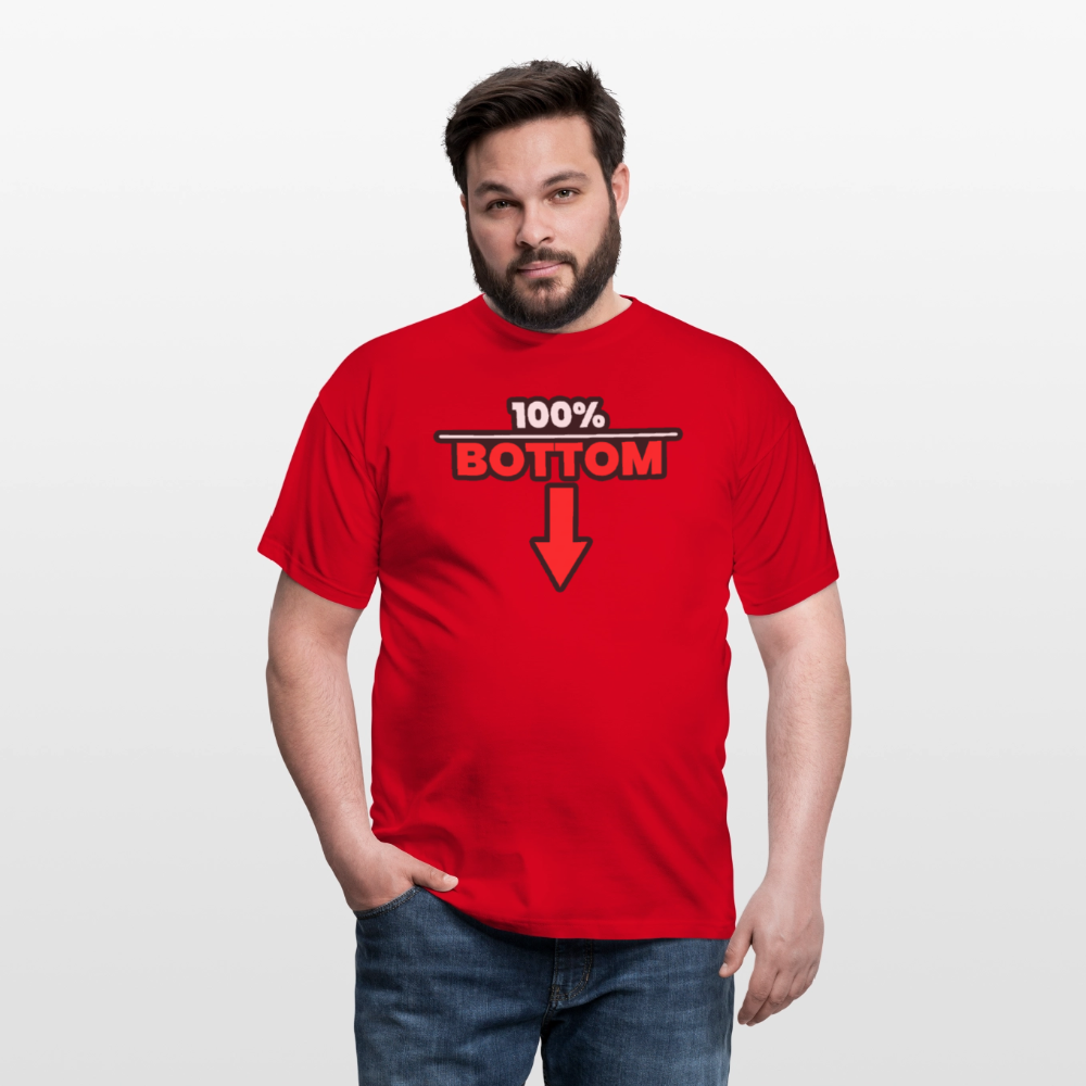 100% BOTTOM [PFEIL] | Kink Fetish Pride T-Shirt - Rot