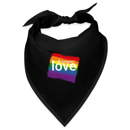 Bandana CSD Bremen und "love" auf Regenbogen - Schwarz