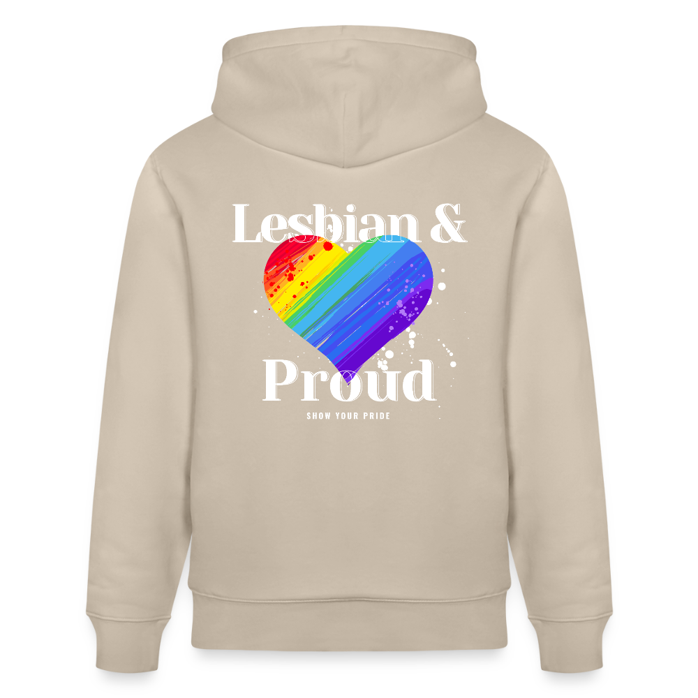 Lesbian & Proud | Pride Bio-Hoodie Unisex - Beige