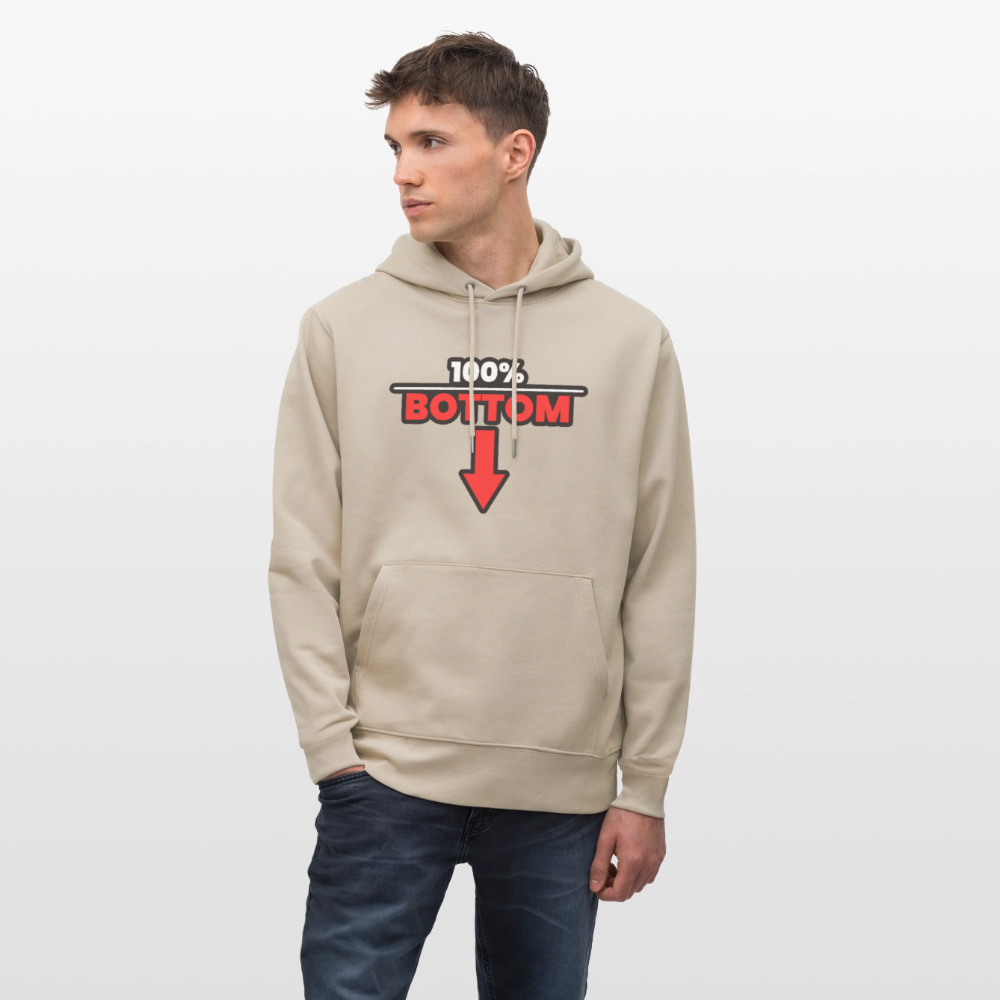 100% BOTTOM [PFEIL] | Kink Fetish Pride Bio-Hoodie Unisex - Beige