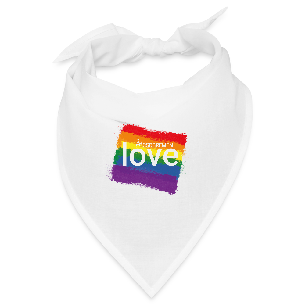 Bandana CSD Bremen und "love" auf Regenbogen - Weiß