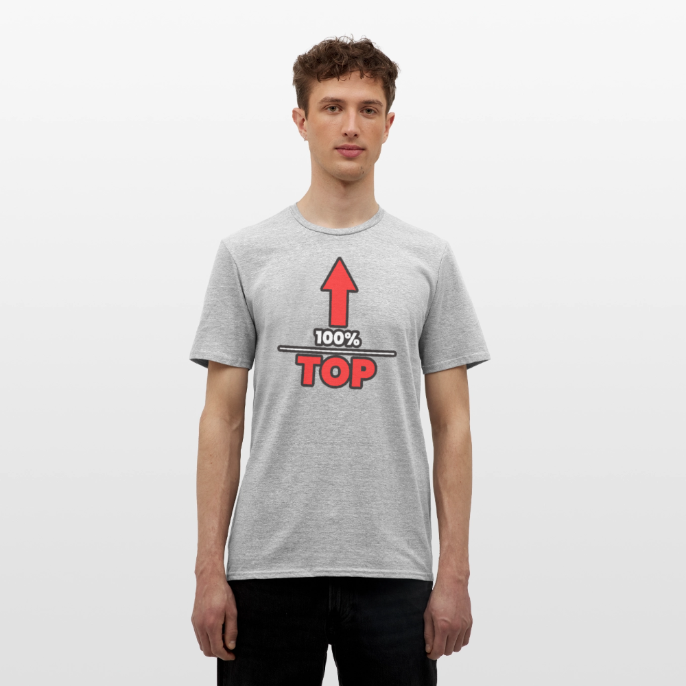 100% TOP [PFEIL] | Kink Fetish Pride T-Shirt - Grau meliert
