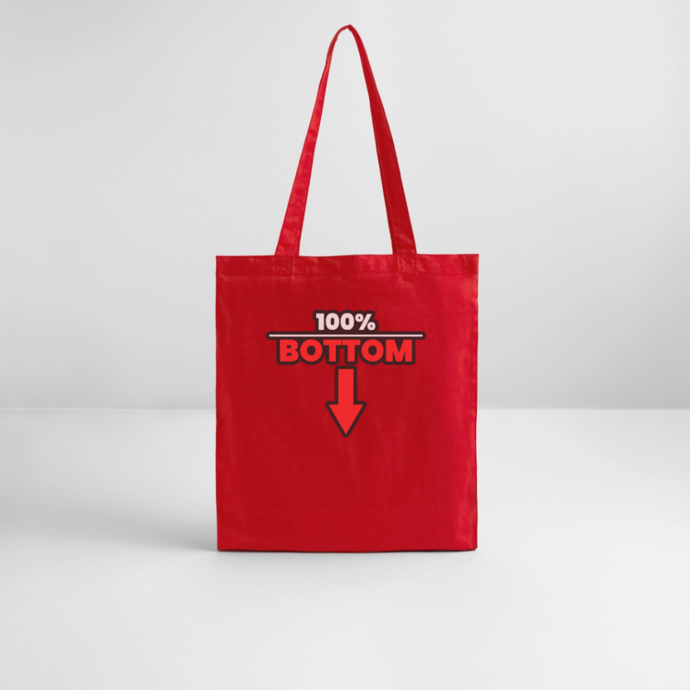 100% BOTTOM [PFEIL] | Kink Fetish Pride Bio-Stoffbeutel - Rot
