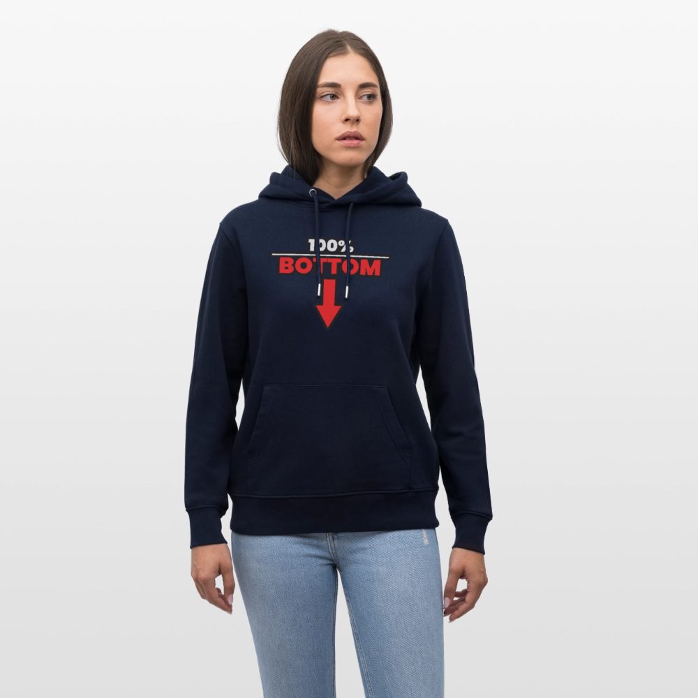 100% BOTTOM [PFEIL] | Kink Fetish Pride Bio-Hoodie Unisex - Navy