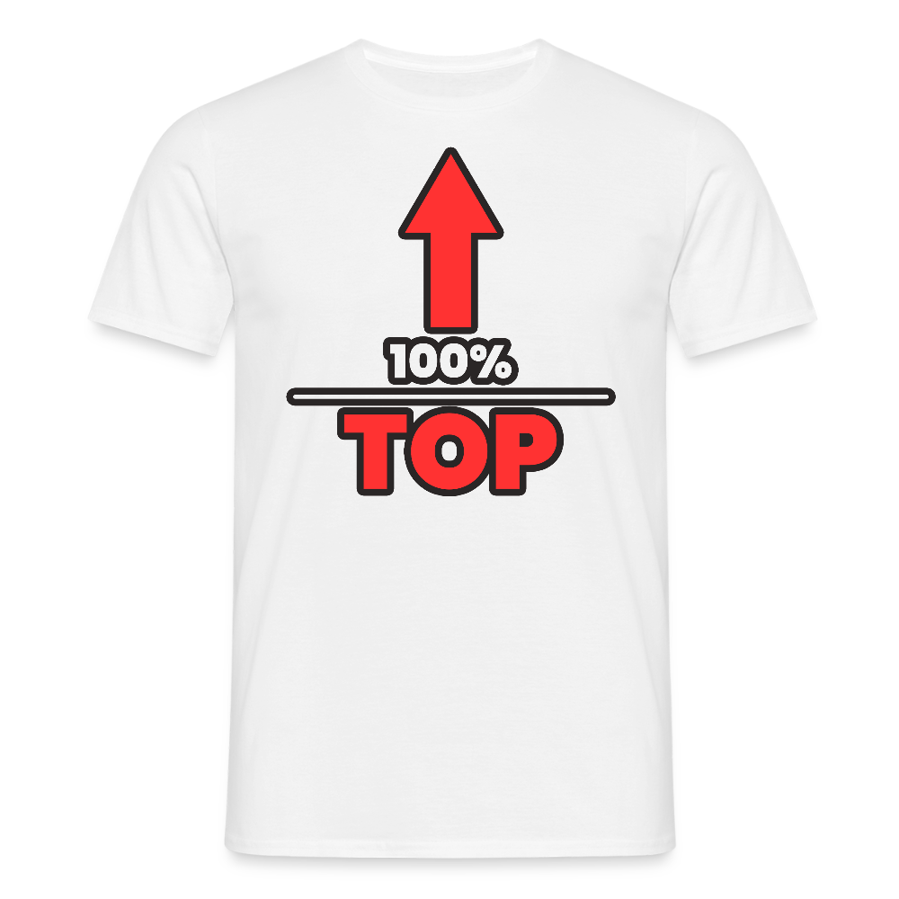 100% TOP [PFEIL] | Kink Fetish Pride T-Shirt - Weiß