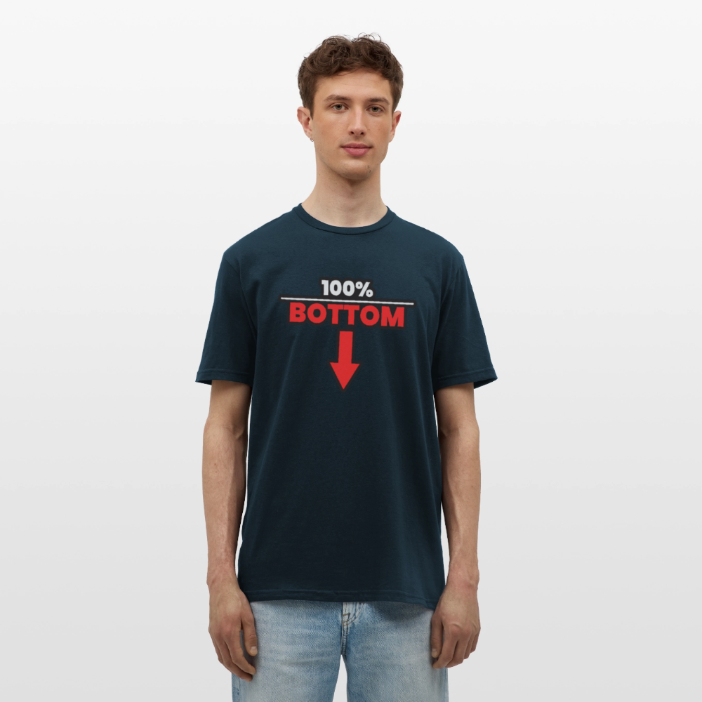 100% BOTTOM [PFEIL] | Kink Fetish Pride T-Shirt - Navy