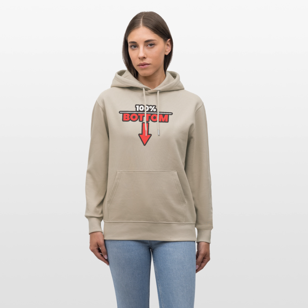 100% BOTTOM [PFEIL] | Kink Fetish Pride Bio-Hoodie Unisex - Beige