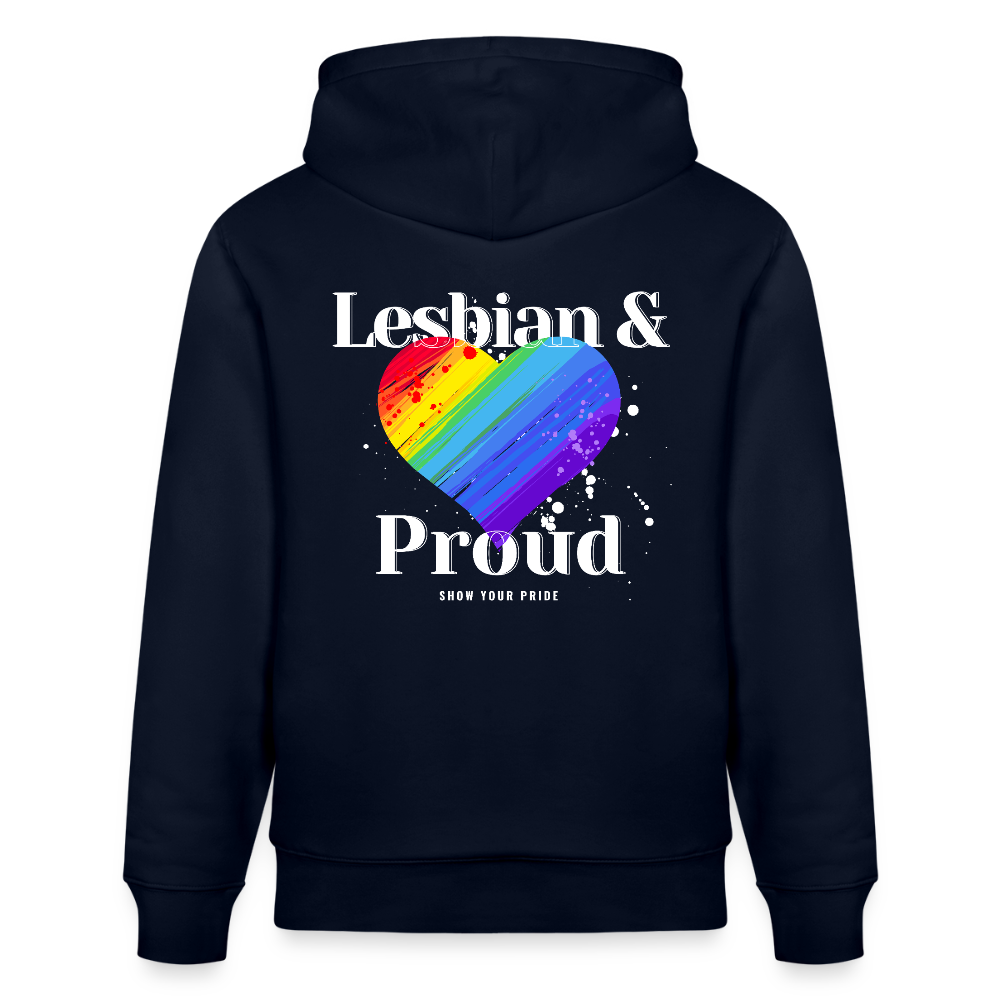 Lesbian & Proud | Pride Bio-Hoodie Unisex - Navy