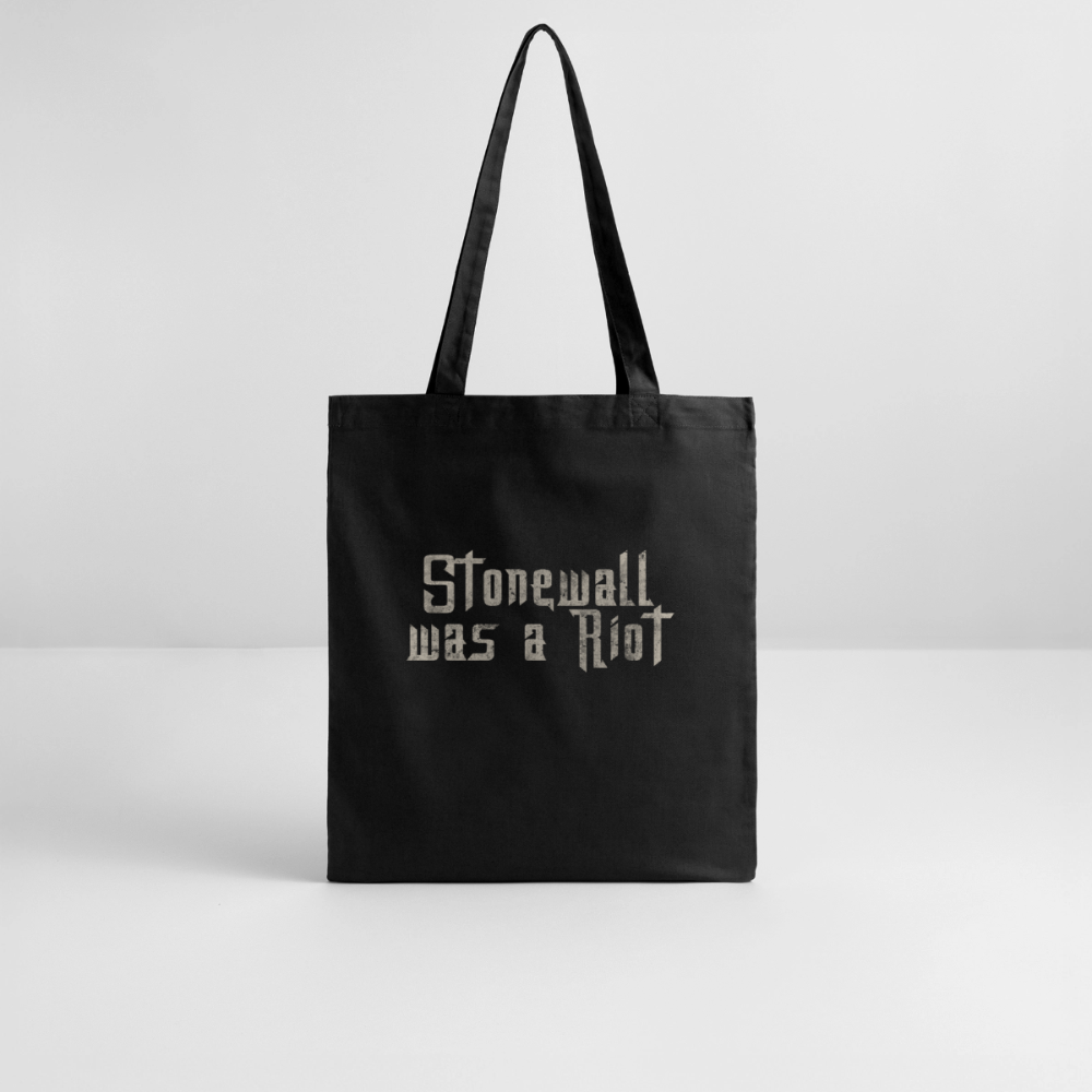 Stonewall was a Riot | Pride Bio-Stoffbeutel - Schwarz