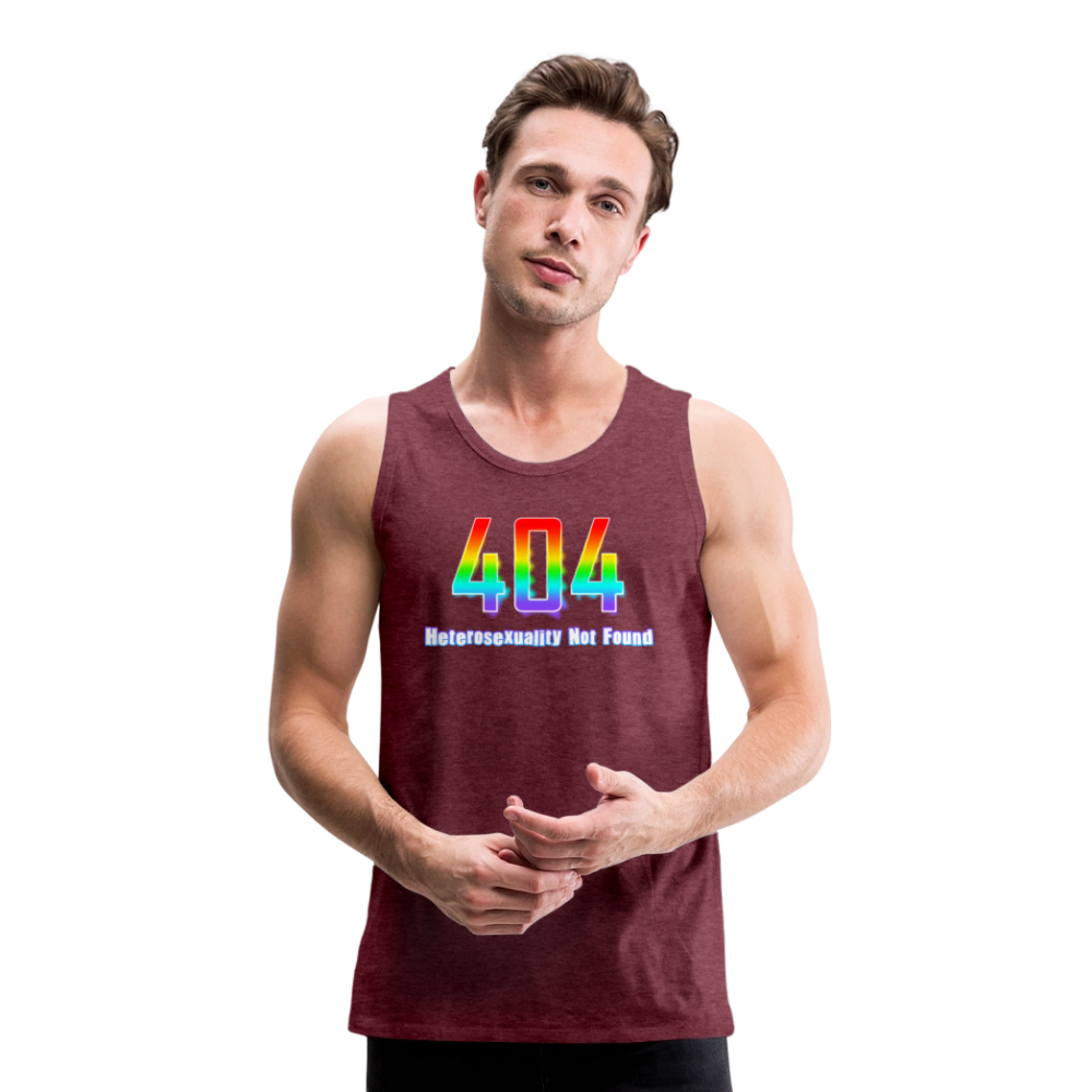 Error 404 Heterosexuality Not Found Premium Tank Top - Bordeauxrot meliert