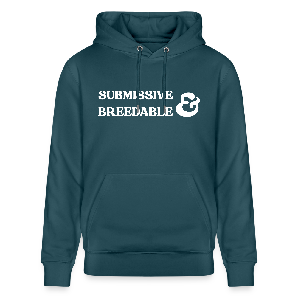Submissive & Breedable | Kink Fetish Pride Bio-Hoodie Unisex - Dunkles Petrol