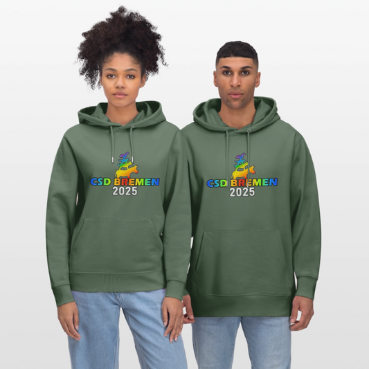 CSD Bremen 2025 Pride Unisex Bio-Hoodie - Tanngrün