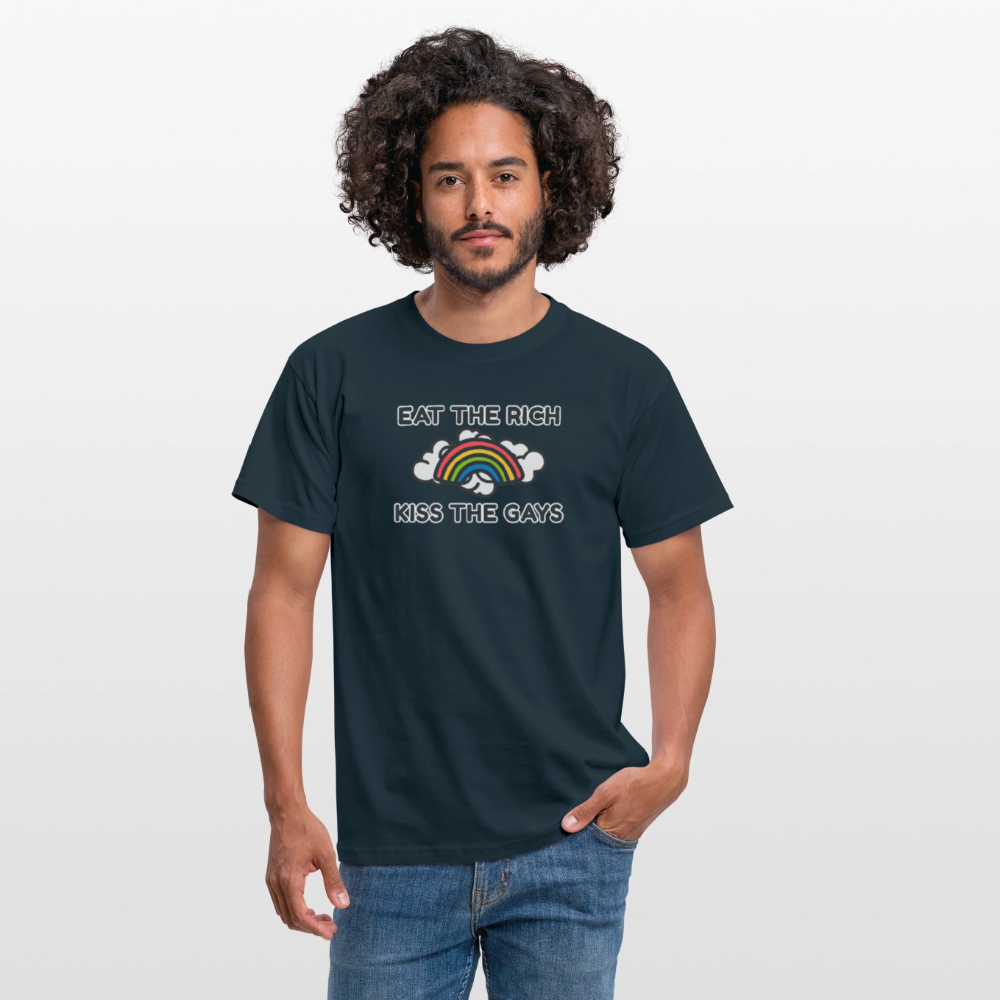 Eat the Rich, Kiss the Gays! T-Shirt - Navy