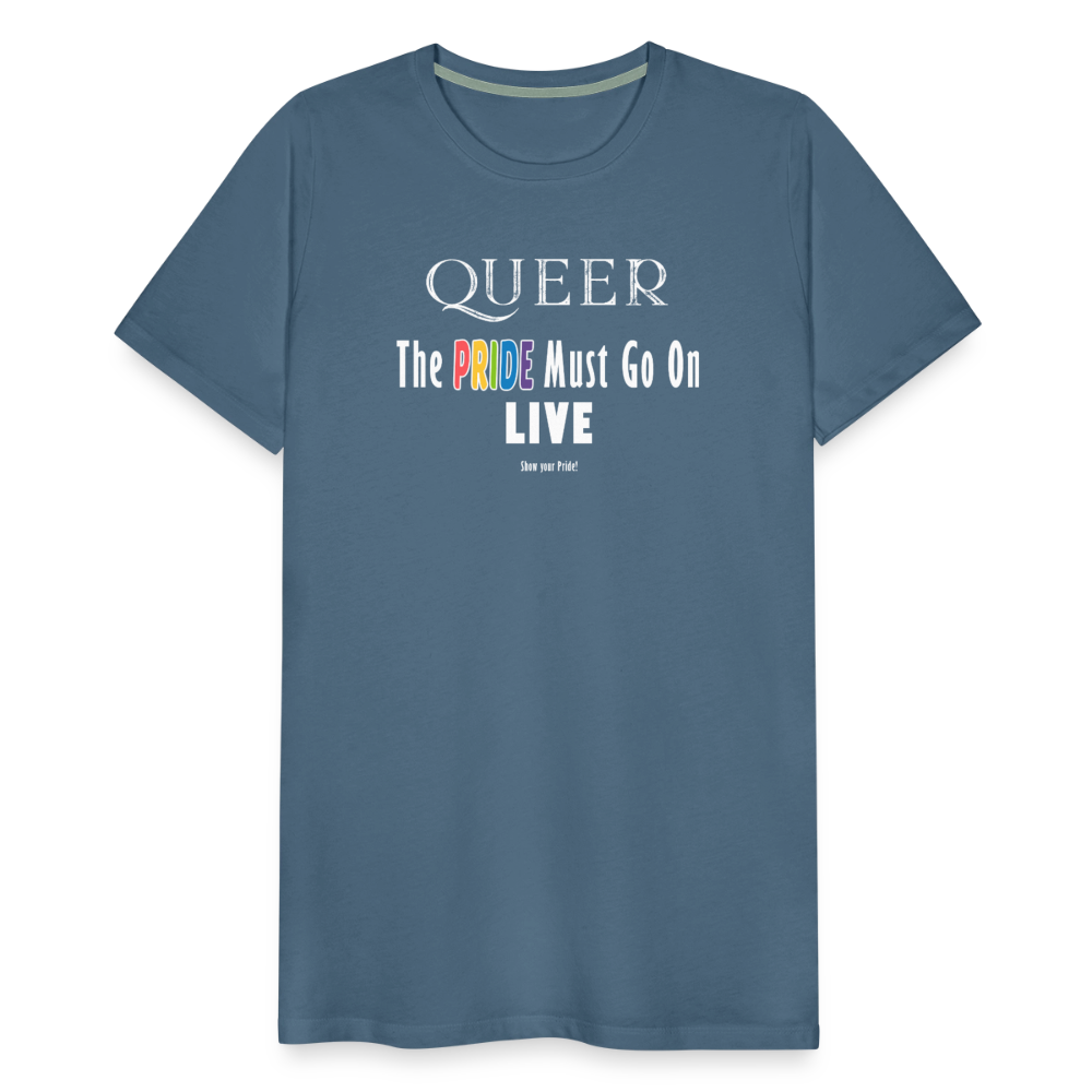 PRIDE Must Go On T-Shirt Germany Tour 2025 (weiße Schrift) - Blaugrau