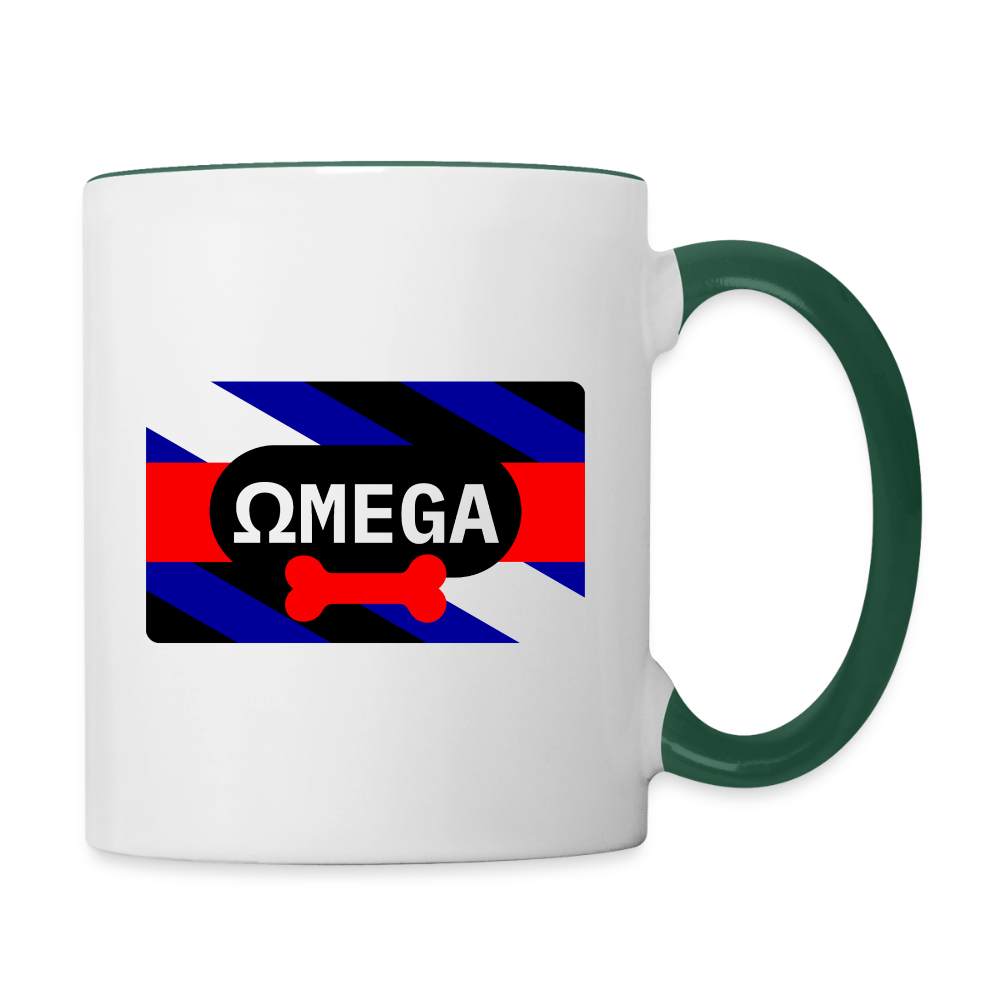 OMEGA Puppy Flag Cup | Puppy Kink Pride |Tasse zweifarbig - Weiß/Dunkelgrün