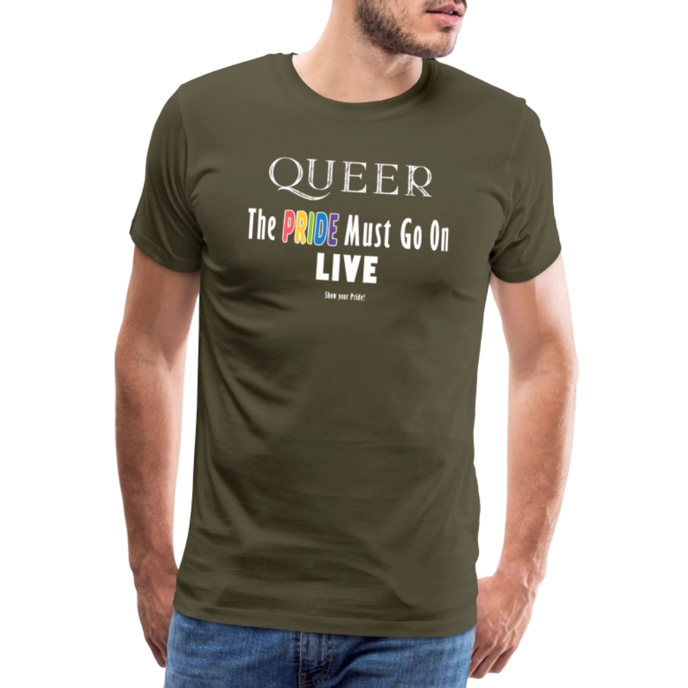 PRIDE Must Go On T-Shirt Germany Tour 2025 (weiße Schrift) - Khaki