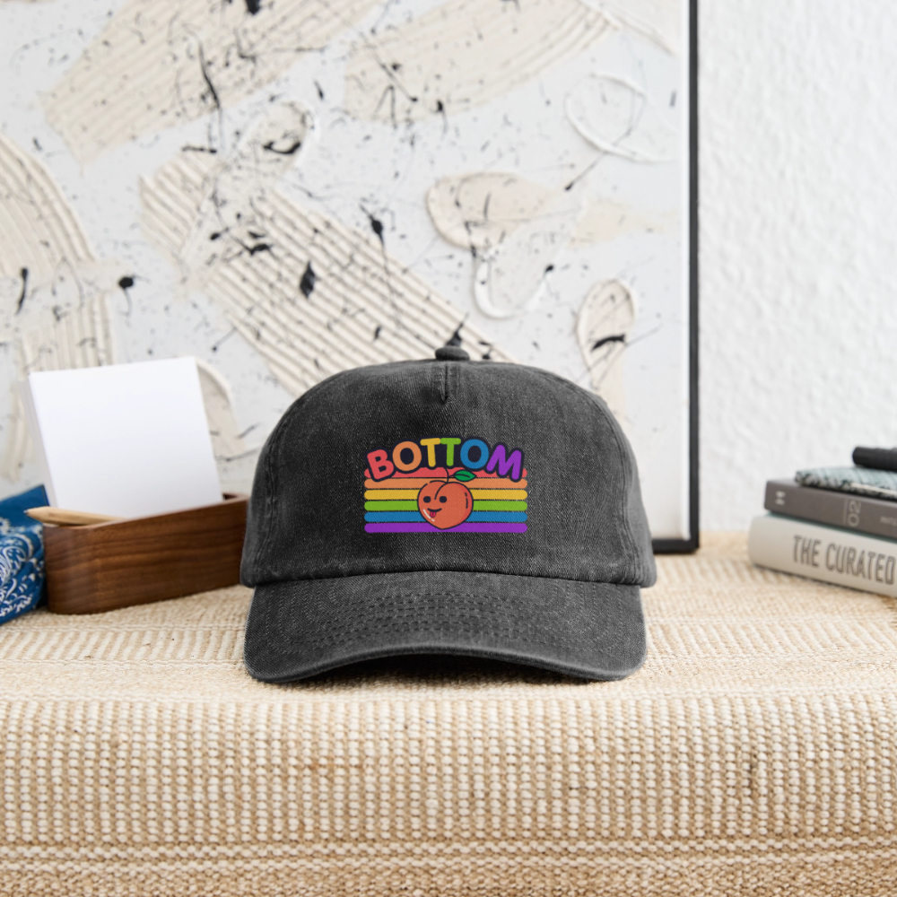 Bottom Gay | Pride Vintage Cap - Vintage Schwarz