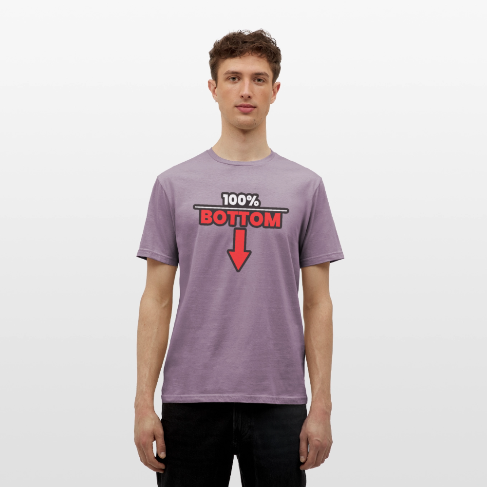 100% BOTTOM [PFEIL] | Kink Fetish Pride T-Shirt - Lilagrau 