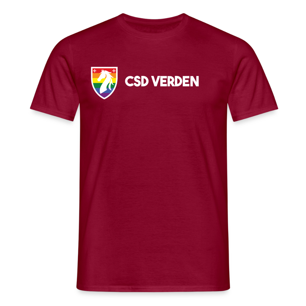 CSD Verden Premium Pride T-Shirt Doppelseitig - Ziegelrot