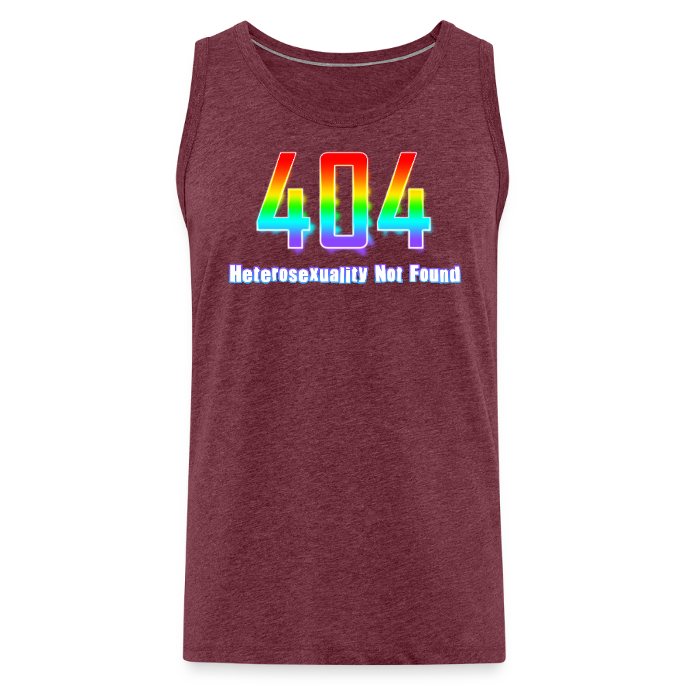 Error 404 Heterosexuality Not Found Premium Tank Top - Bordeauxrot meliert