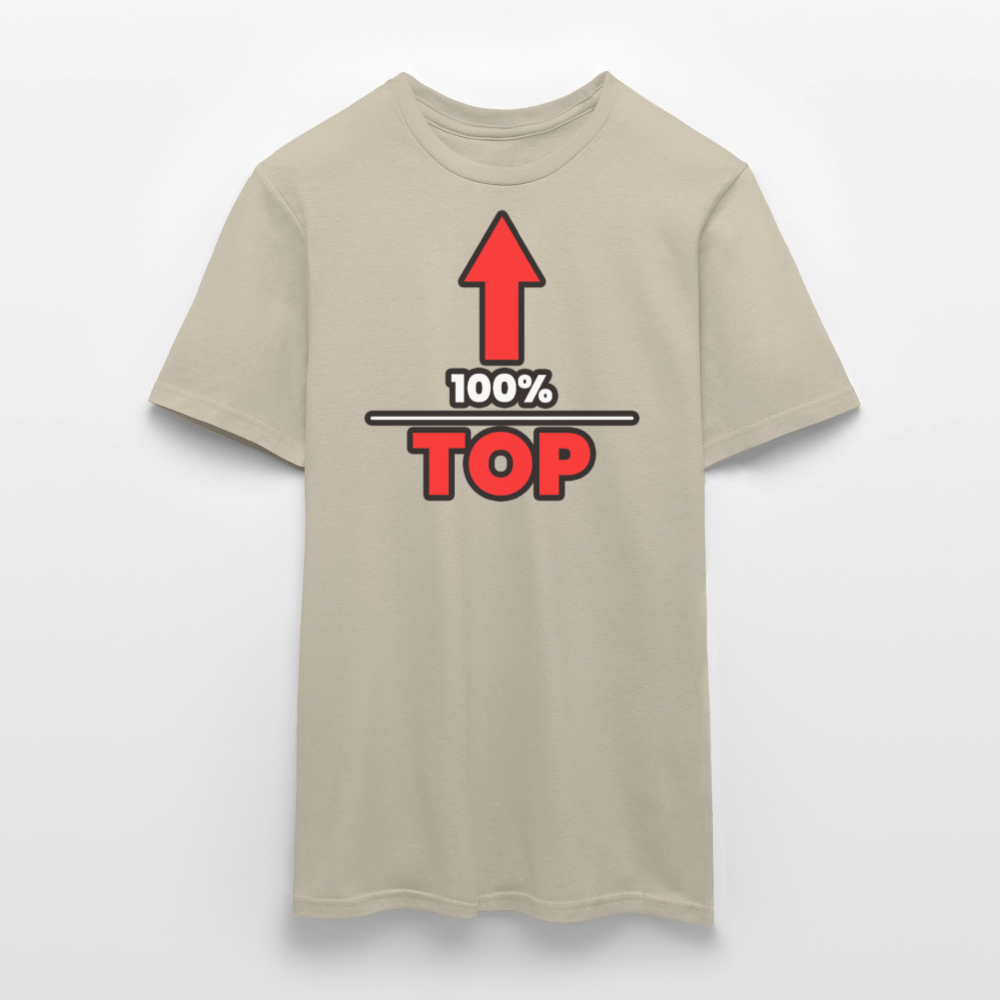 100% TOP [PFEIL] | Kink Fetish Pride T-Shirt - Sandbeige