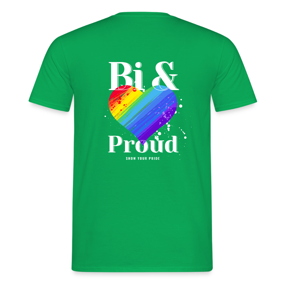 Bi & Proud | Regenbogenherz Pride T-Shirt - Kelly Green