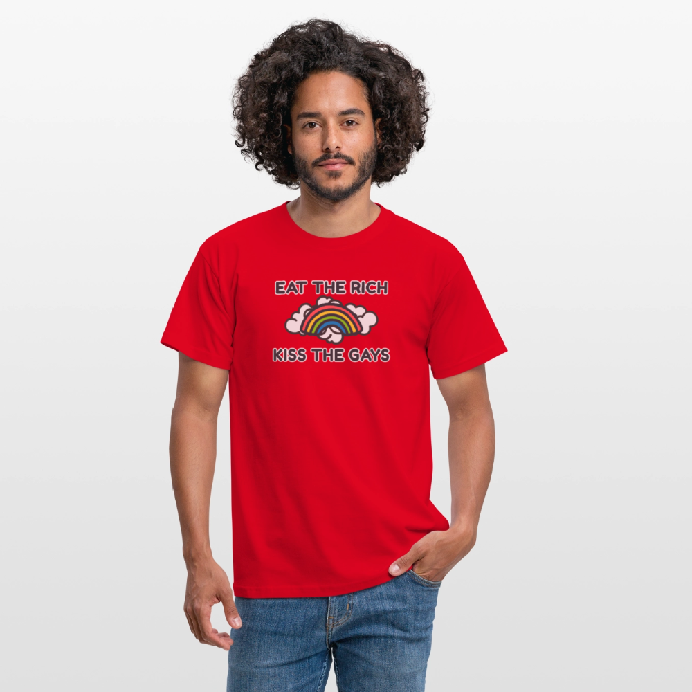 Eat the Rich, Kiss the Gays! T-Shirt - Rot