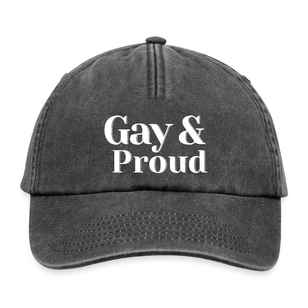 Gay & Proud | Pride Vintage Cap [SIMPLE] - Vintage Schwarz