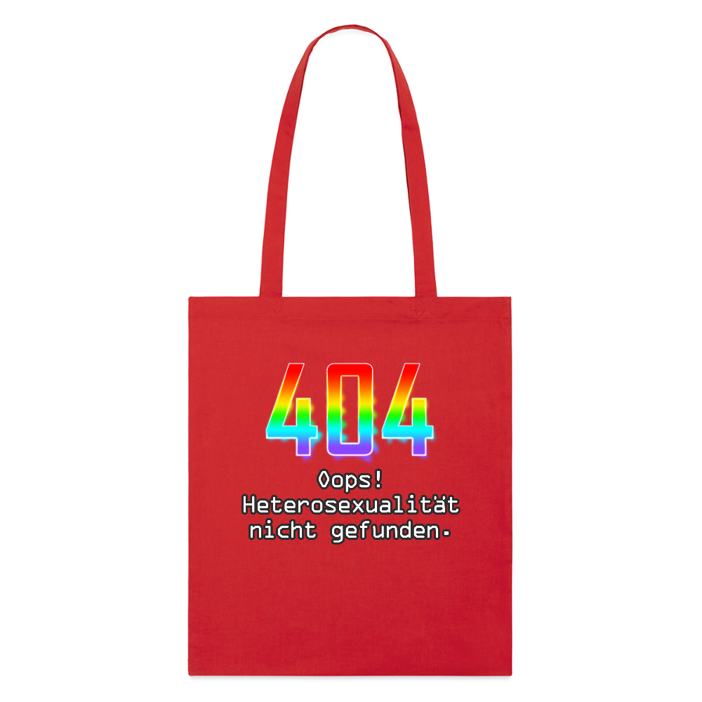 404 ERROR: Heterosexualität nicht gefunden. Pride Bio-Stoffbeutel - Rot