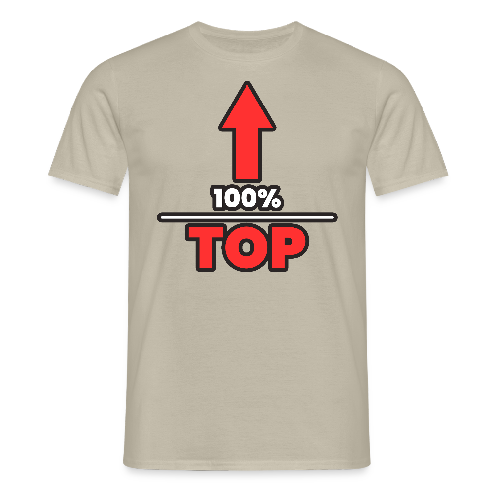 100% TOP [PFEIL] | Kink Fetish Pride T-Shirt - Sandbeige