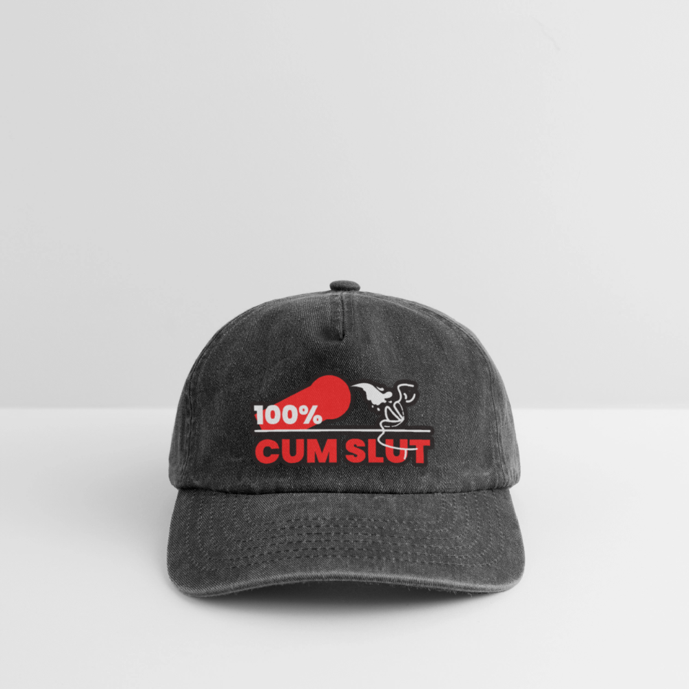 100% CUM SLUT | Kink Fetish Pride Vintage Cap - Vintage Schwarz