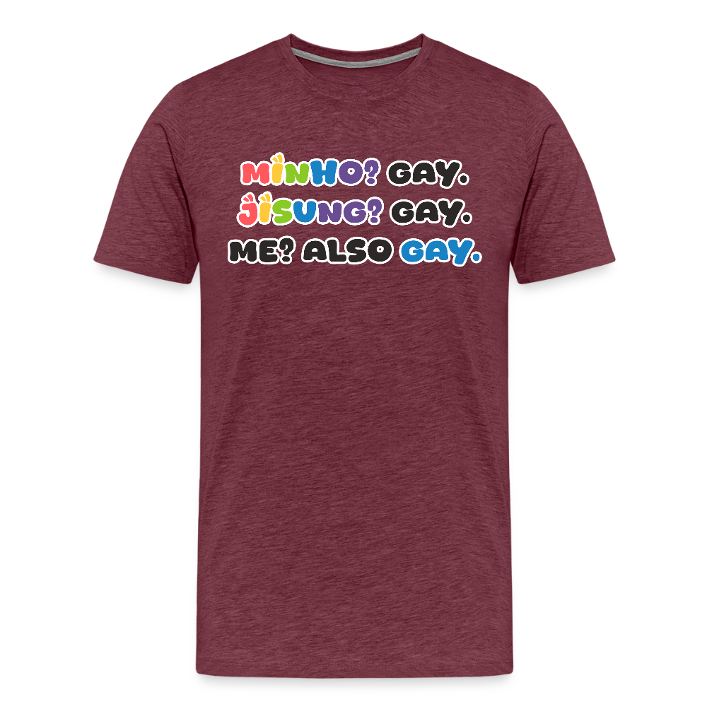 Minsung - Minho & Jisung -  Pride T-Shirt - Bordeauxrot meliert