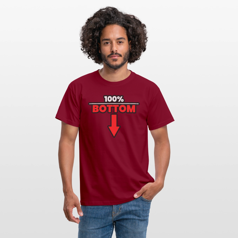 100% BOTTOM [PFEIL] | Kink Fetish Pride T-Shirt - Ziegelrot
