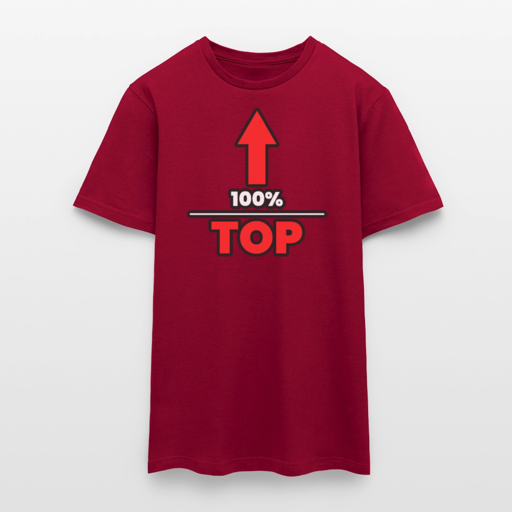 100% TOP [PFEIL] | Kink Fetish Pride T-Shirt - Ziegelrot