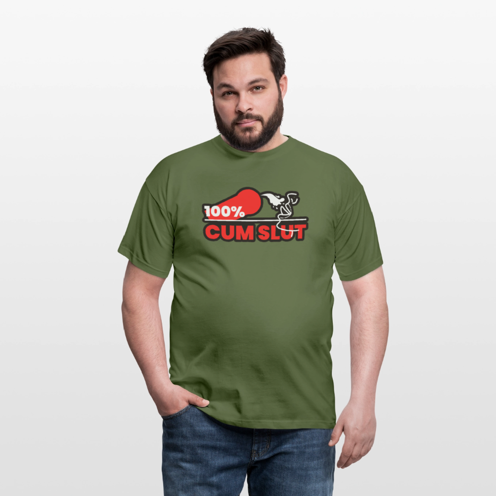 100% CUM SLUT | Kink Fetish Pride T-Shirt - Militärgrün