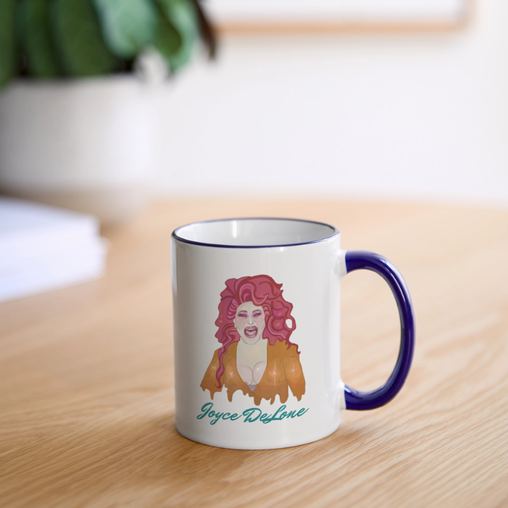 Joyce DeLone Fan-Tasse - Weiß/Kobaltblau