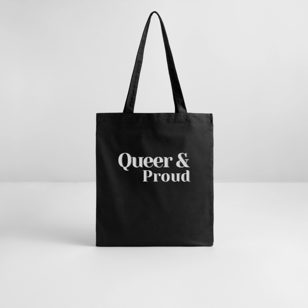 Queer & Proud | Pride Bio-Stoffbeutel [SIMPLE] - Schwarz