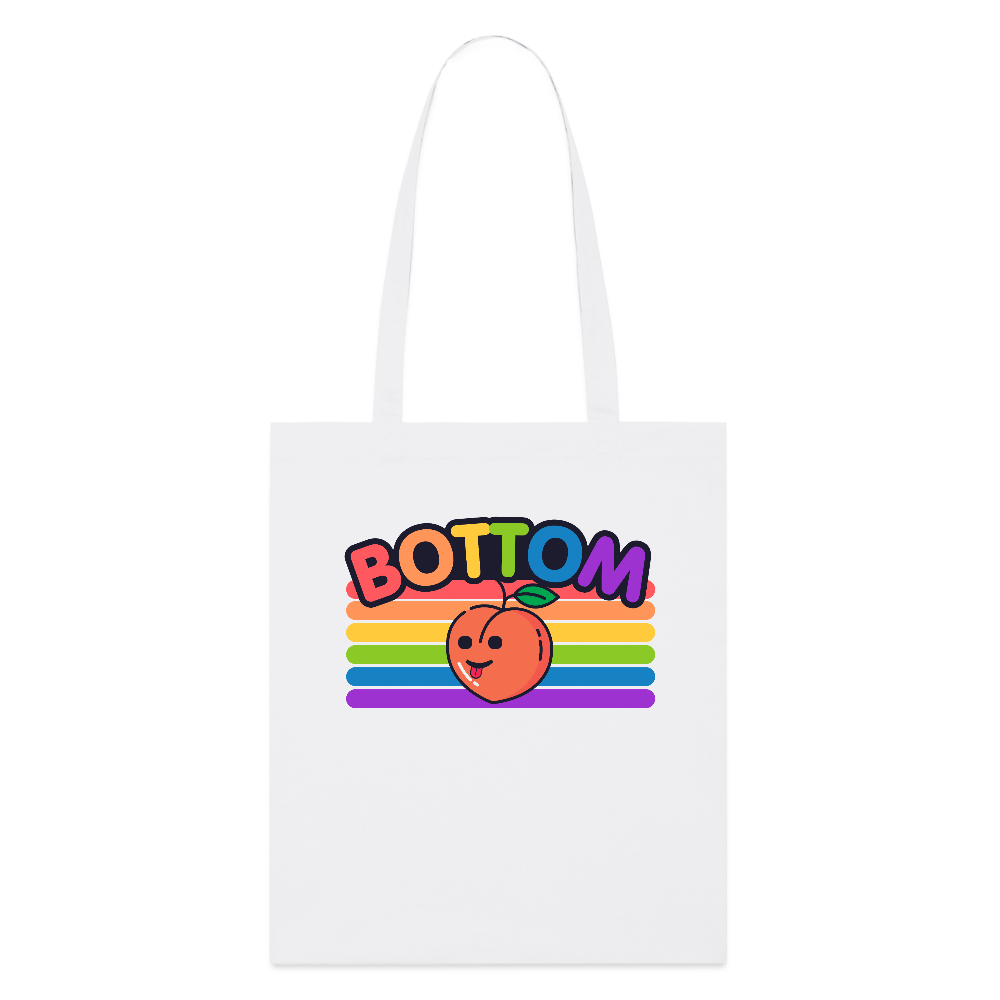 Bottom Gay | Pride Bio-Stoffbeutel - Weiß