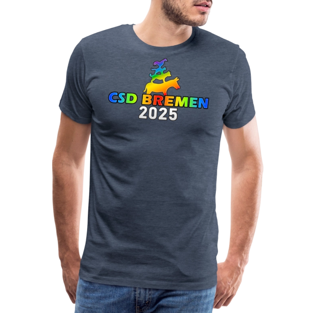 CSD Bremen 2025 Pride Premium T-Shirt - Blau meliert