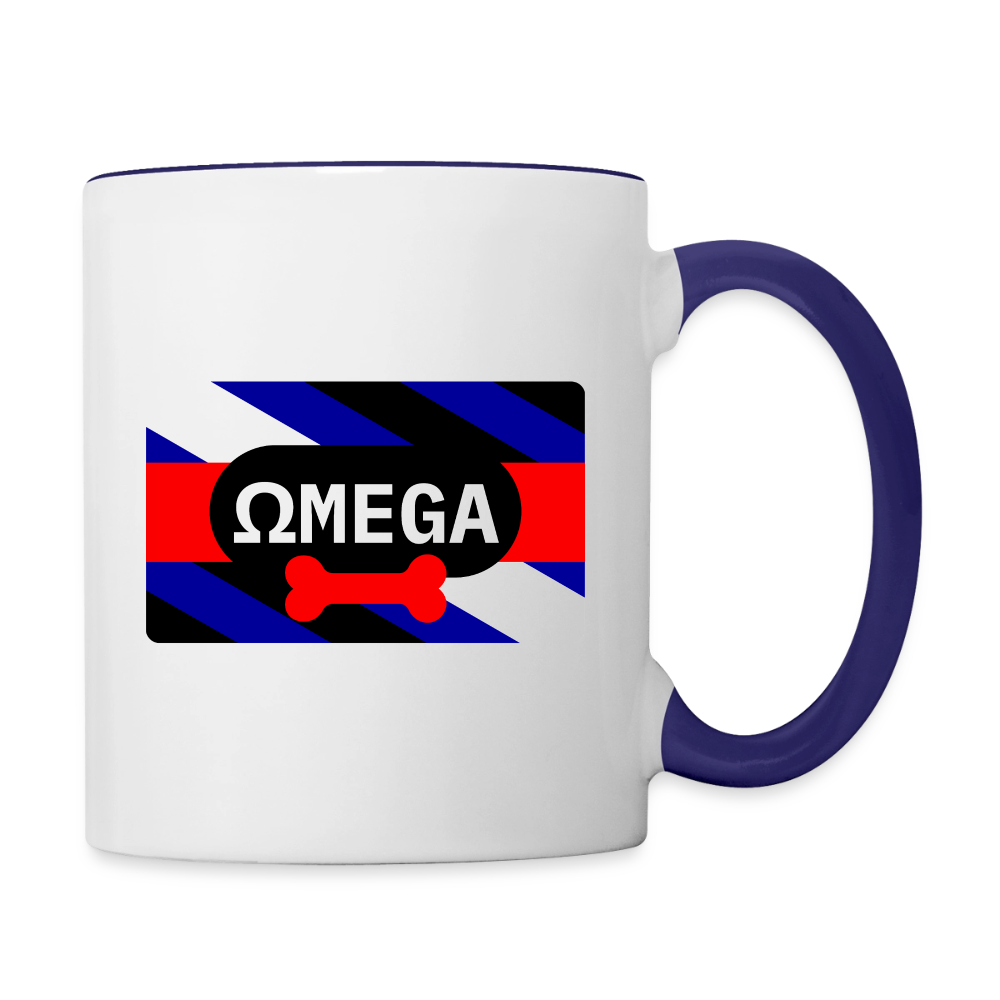 OMEGA Puppy Flag Cup | Puppy Kink Pride |Tasse zweifarbig - Weiß/Kobaltblau