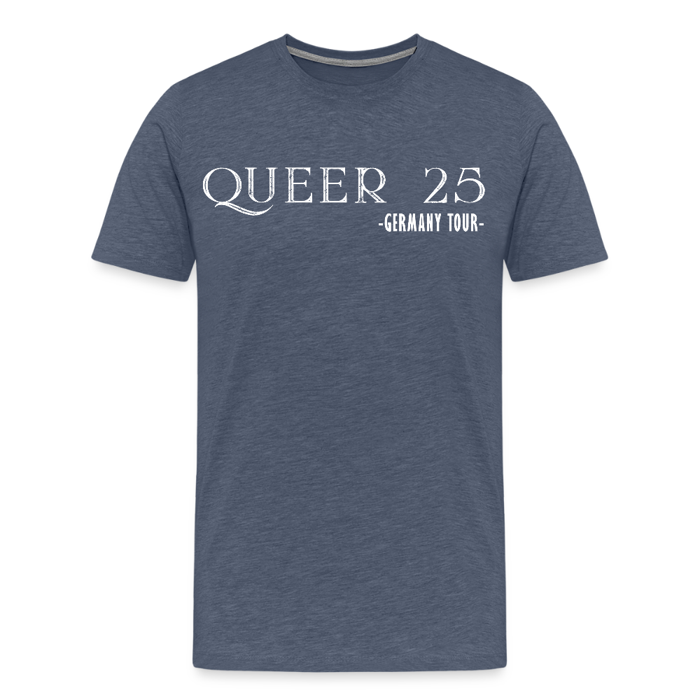 QUEER 2025 Germany CSD Tour Premium T-Shirt - Blau meliert